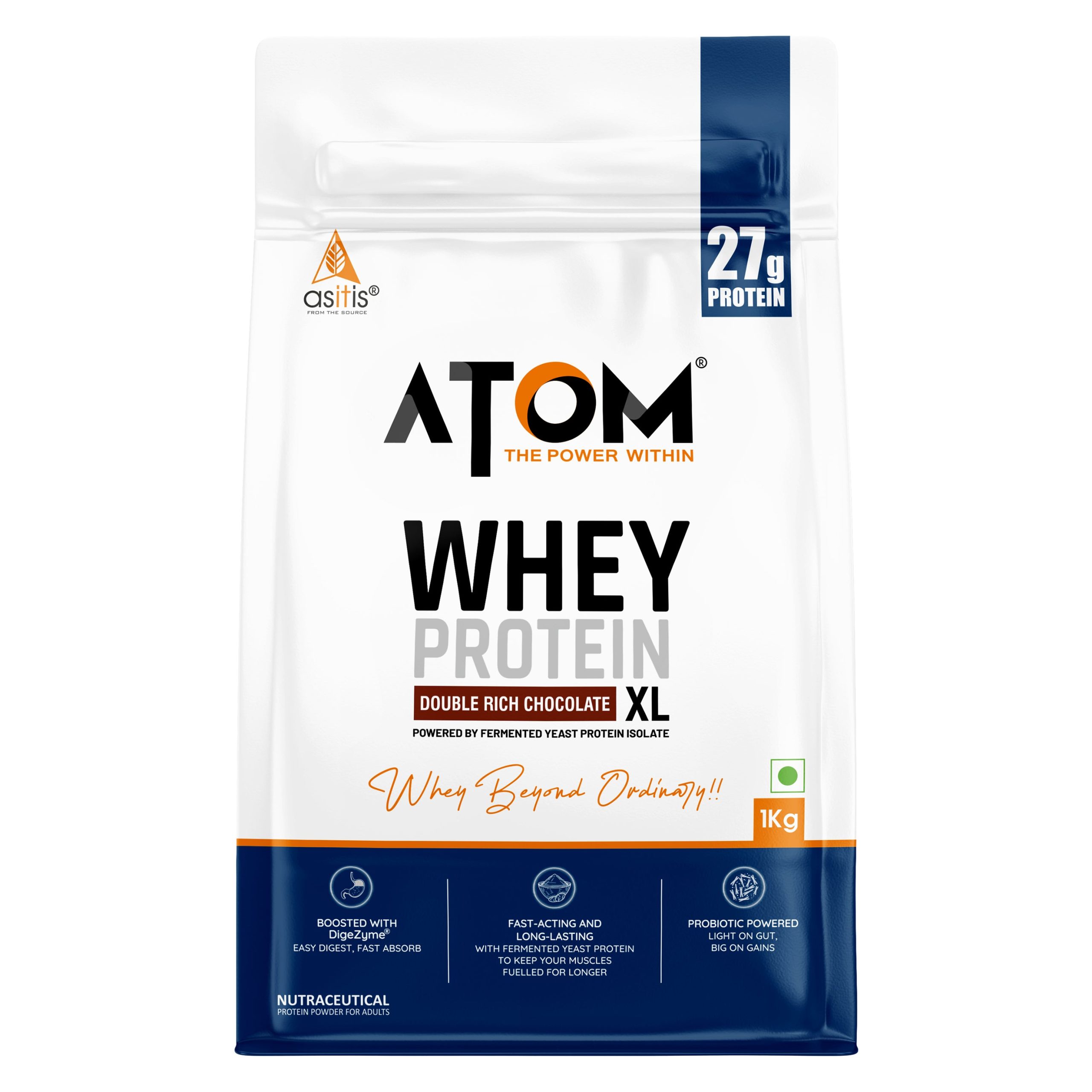 atom whey protein with yeast 1kg double rich chocolate product front image.jpg